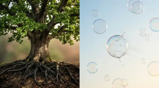 Comparaison visuelle entre investissement en contenu durable et publicité éphémère