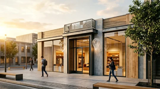 Commerce local avec dispositifs numériques de géolocalisation intégrés