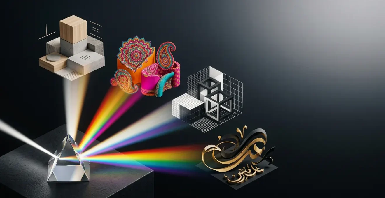 Interfaces web adaptées aux cultures du monde avec symboliques colorées et mises en page variées