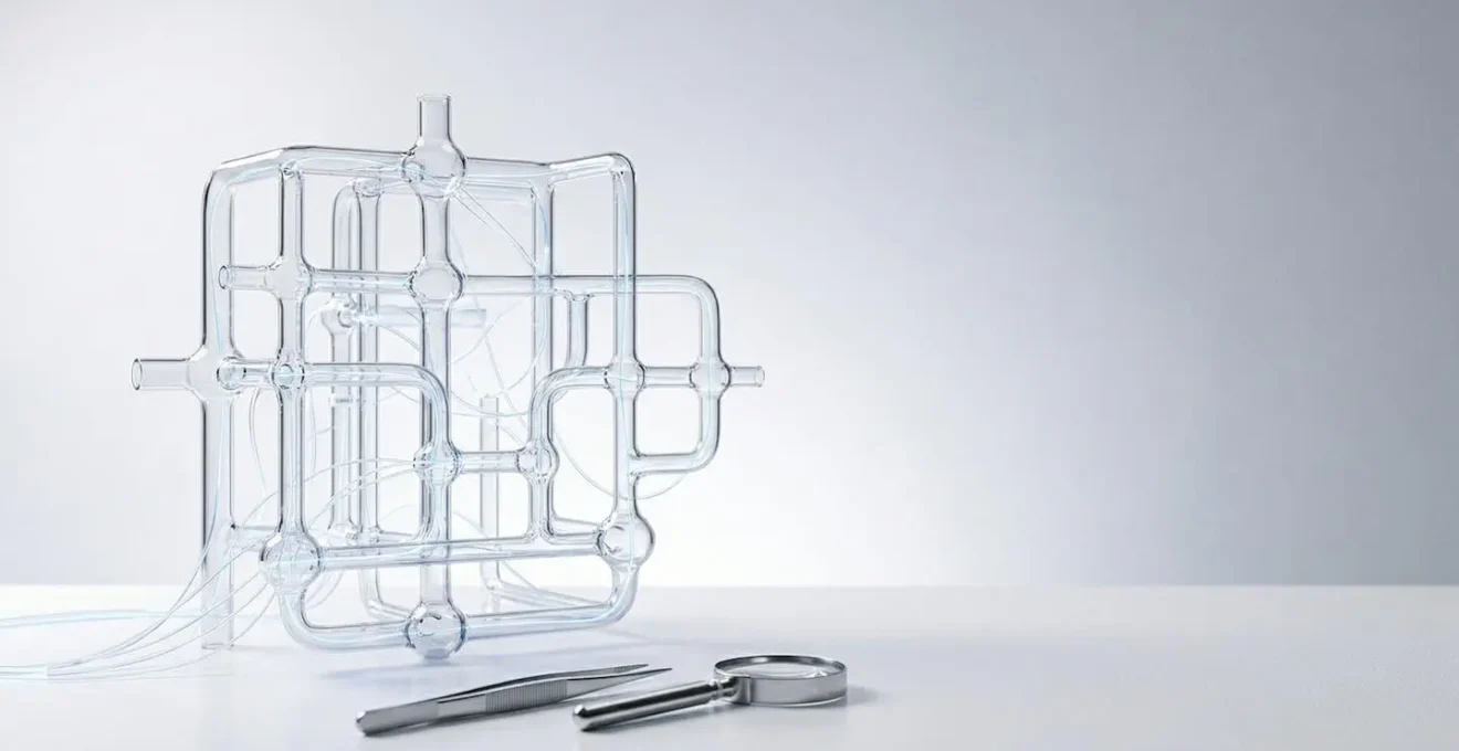 Vue d'ensemble d'une infrastructure web technique avec éléments symboliques de maintenance et optimisation SEO