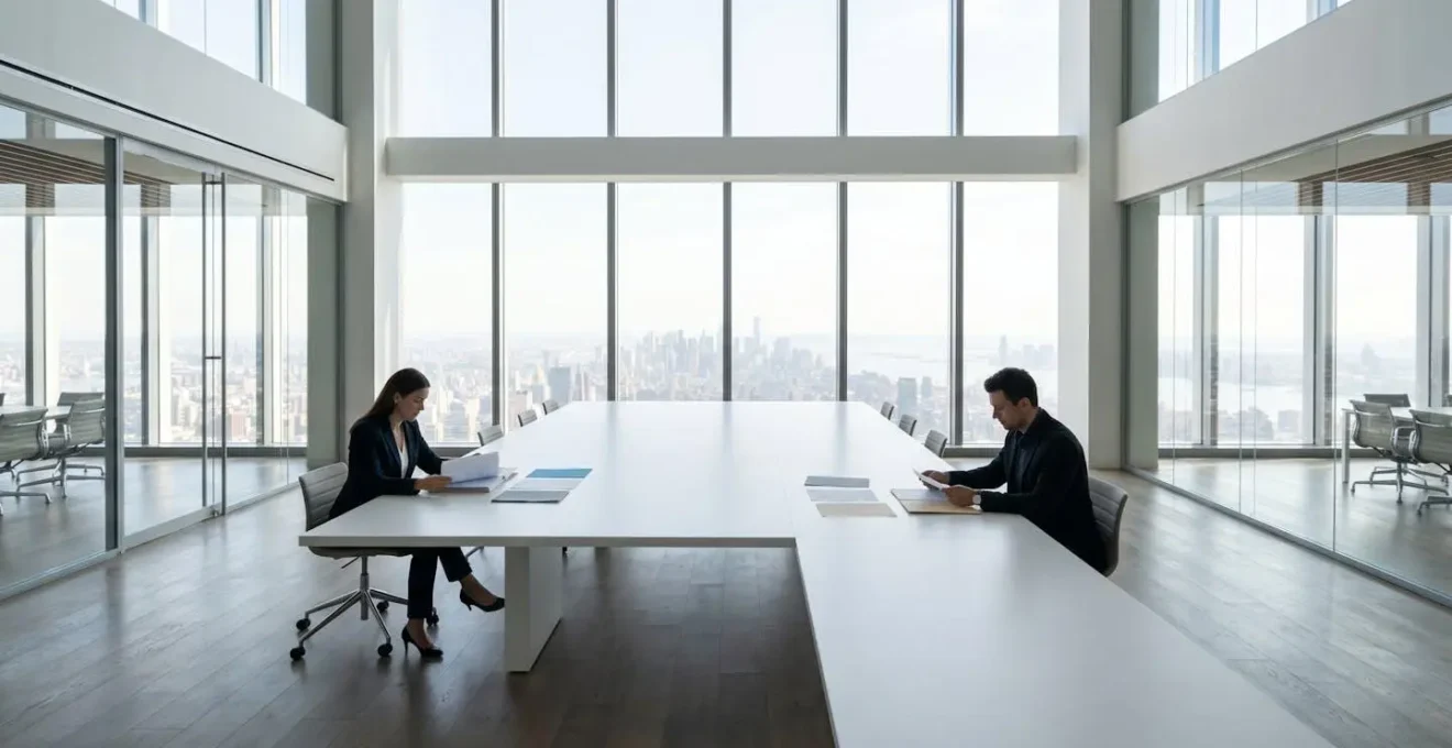 Environnement professionnel illustrant la transparence et la conformité des partenariats