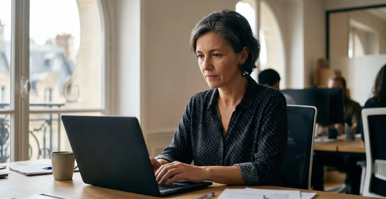 Dirigeant de PME travaillant sur l'optimisation SEO dans son bureau
