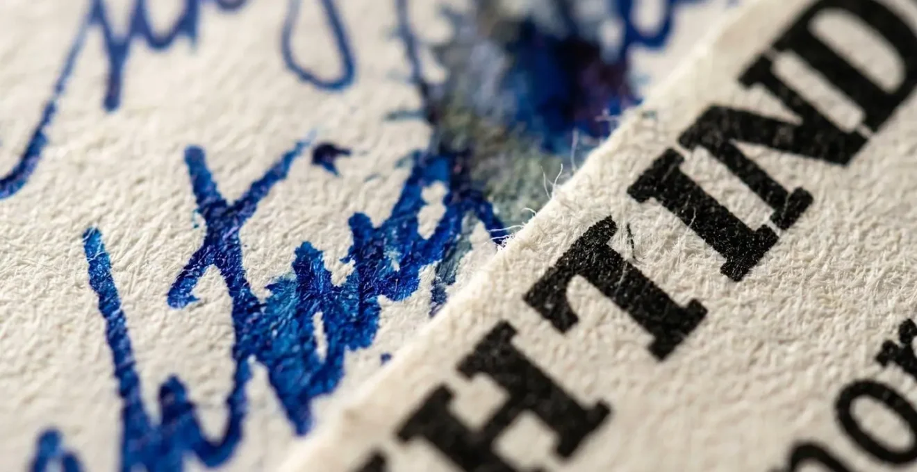 Vue macro détaillée de textures d'écritures manuscrites uniques contrastant avec des impressions uniformes