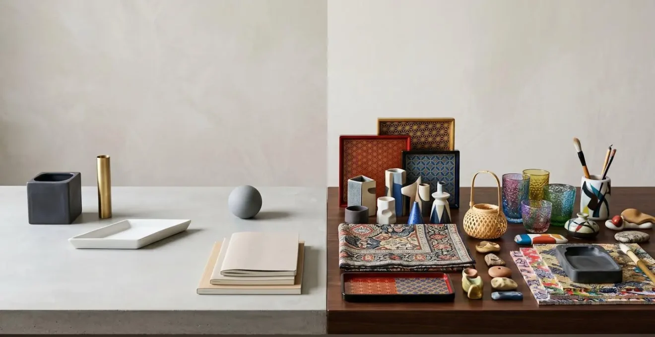 Comparaison visuelle entre design minimaliste occidental et interface dense asiatique