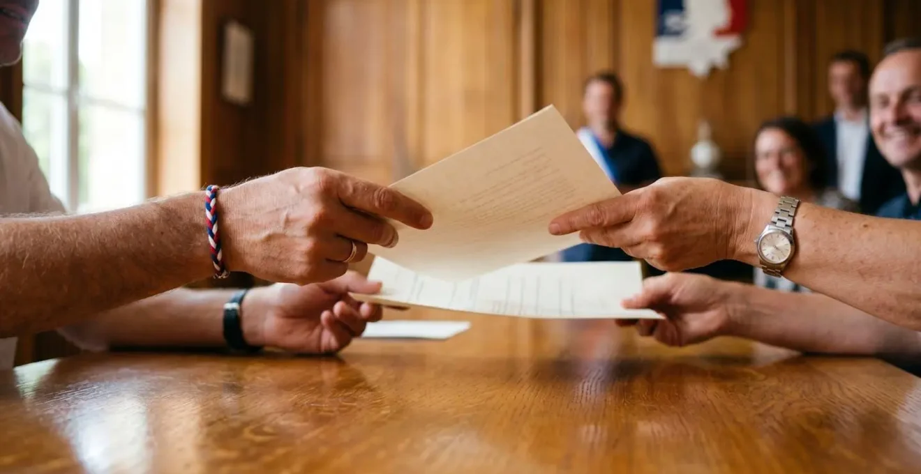 Bureau municipal avec documents de partenariat et écrans affichant des sites gouvernementaux