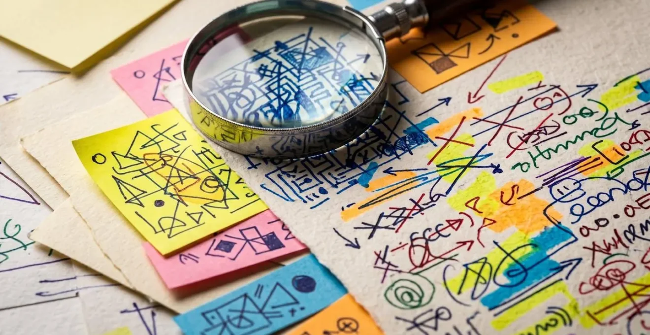 Analyse détaillée de métriques de performance sur un bureau avec graphiques et notes de révision